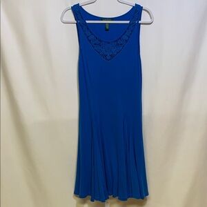 Ralph Lauren Blue Embellished Cut Out Midi Sundress